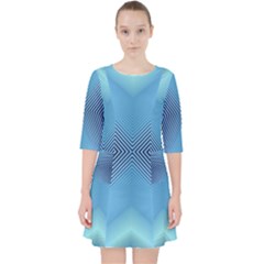 Converging Lines Blue Shades Glow Pocket Dress