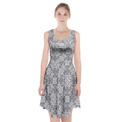 Black And White Oriental Ornate Racerback Midi Dress by dflcprints