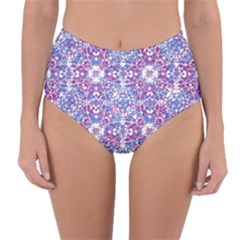 Cracked Oriental Ornate Pattern Reversible High-waist Bikini Bottoms by dflcprints