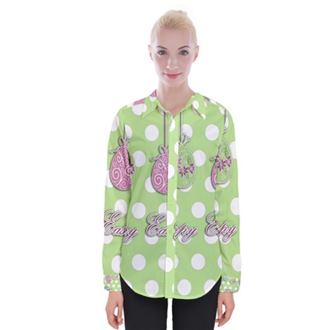 Easter Eggs Womens Long Sleeve Shirt by Valentinaart