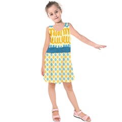 Yellow Twister Easter Egg Theme Kids  Sleeveless Dress by PattyVilleDesigns