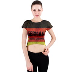 Football World Cup Crew Neck Crop Top by Valentinaart