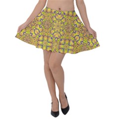 Forest Rainbow  Wood And Festive Soul Velvet Skater Skirt by pepitasart