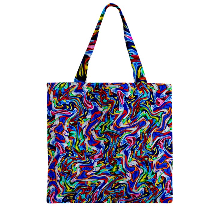 Pattern-10 Zipper Grocery Tote Bag