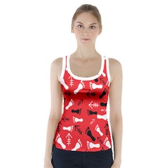 Red Racer Back Sports Top by HASHHAB
