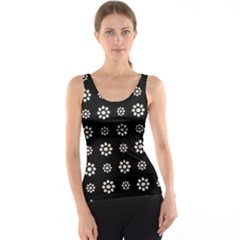 Dark Stylized Floral Pattern Tank Top by dflcprints