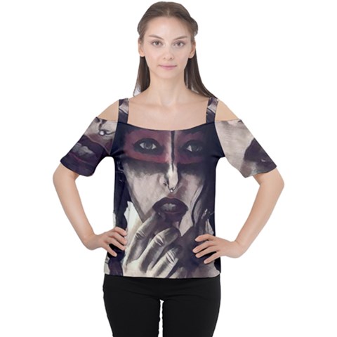 Femininely Badass Cutout Shoulder Tee by sirenstore