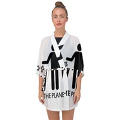 Save The Planet - Religions  Half Sleeve Chiffon Kimono by Valentinaart