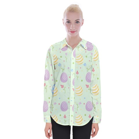 Easter Pattern Womens Long Sleeve Shirt by Valentinaart