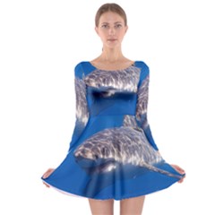 Great White Shark 5 Long Sleeve Skater Dress by trendistuff