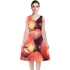 Peaches 1 V-neck Midi Sleeveless Dress  by trendistuff