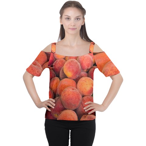 Peaches 2 Cutout Shoulder Tee by trendistuff