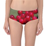 RED BERRIES 2 Mid-Waist Bikini Bottoms