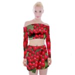 RED BERRIES 2 Off Shoulder Top with Mini Skirt Set