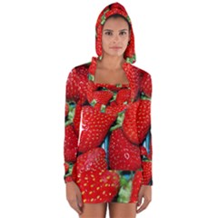 Strawberries 3 Long Sleeve Hooded T-shirt by trendistuff