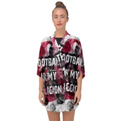 Football Is My Religion Half Sleeve Chiffon Kimono by Valentinaart