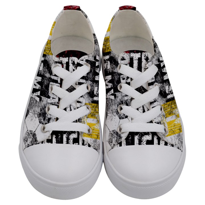 Football is my religion Kids  Low Top Canvas Sneakers