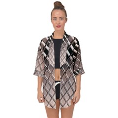 3d Abstract Pattern Open Front Chiffon Kimono by Sapixe