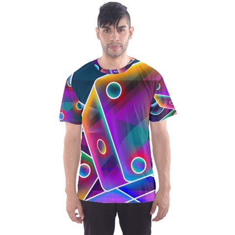 3d Cube Dice Neon Men s Sports Mesh Tee by Sapixe