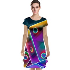 3d Cube Dice Neon Cap Sleeve Nightdress by Sapixe