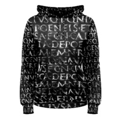 Antique Roman Typographic Pattern Women s Pullover Hoodie by dflcprints