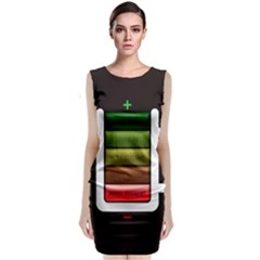 Black Energy Battery Life Classic Sleeveless Midi Dress by Sapixe