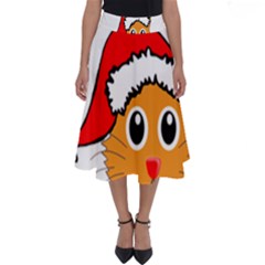 Cat Christmas Cartoon Clip Art Perfect Length Midi Skirt by Sapixe