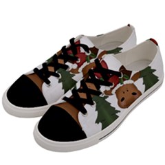 Christmas Moose Men s Low Top Canvas Sneakers by Sapixe