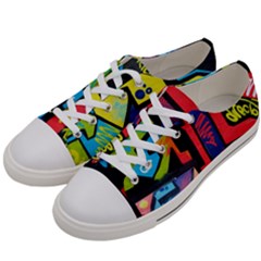 Urban Graffiti Movie Theme Productor Colorful Abstract Arrows Men s Low Top Canvas Sneakers by genx