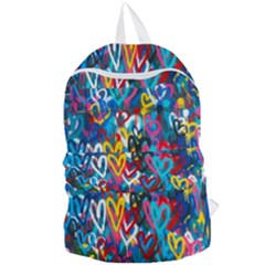 Graffiti Hearts Street Art Spray Paint Rad Foldable Lightweight Backpack by genx