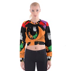 Eyes Makeup Human Drawing Color Cropped Sweatshirt