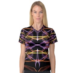 Wallpaper Abstract Art Light V-neck Sport Mesh Tee