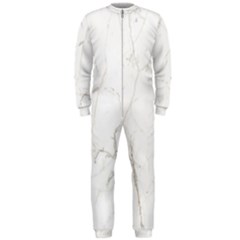White Marble Tiles Rock Stone Statues Onepiece Jumpsuit (men)  by Nexatart