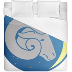 Ram Zodiac Sign Zodiac Moon Star Duvet Cover (king Size)