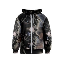 Angry Lion Digital Art Hd Kids  Zipper Hoodie by Nexatart