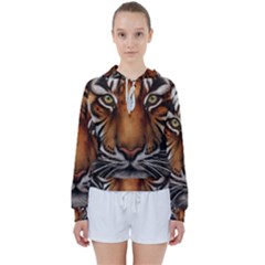 The Tiger Face Women s Tie Up Sweat