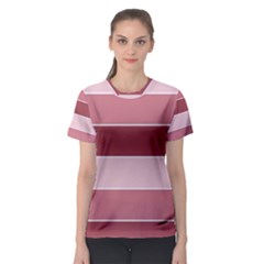 Striped Shapes Wide Stripes Horizontal Geometric Women s Sport Mesh Tee