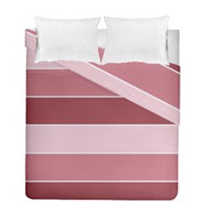 Striped Shapes Wide Stripes Horizontal Geometric Duvet Cover Double Side (full/ Double Size) by Nexatart