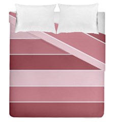 Striped Shapes Wide Stripes Horizontal Geometric Duvet Cover Double Side (queen Size) by Nexatart