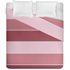 Striped Shapes Wide Stripes Horizontal Geometric Duvet Cover Double Side (california King Size) by Nexatart