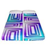 Geometric 3d Metallic Aqua Purple Fitted Sheet (Queen Size)