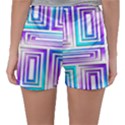 Geometric 3d Metallic Aqua Purple Sleepwear Shorts View2