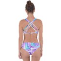 Geometric 3d Metallic Aqua Purple Criss Cross Bikini Set View2