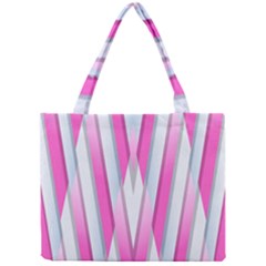 Geometric 3d Design Pattern Pink Mini Tote Bag