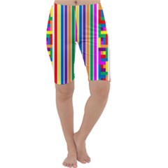 Rainbow Geometric Design Spectrum Cropped Leggings  by Nexatart