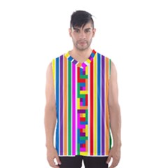 Rainbow Geometric Design Spectrum Men s Basketball Tank Top