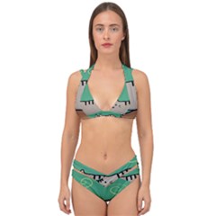 Fat Cat Double Strap Halter Bikini Set by Sapixe