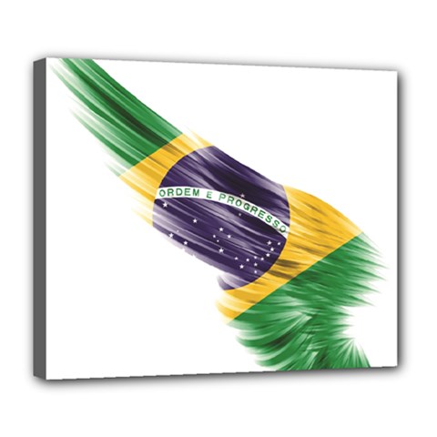 Flag Of Brazil Deluxe Canvas 24  X 20   by Sapixe