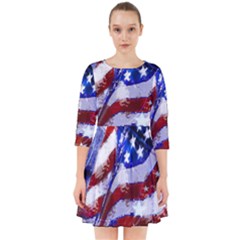 Flag Usa United States Of America Images Independence Day Smock Dress by Sapixe