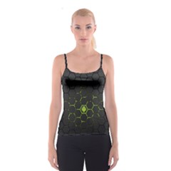 Green Android Honeycomb Gree Spaghetti Strap Top by Sapixe